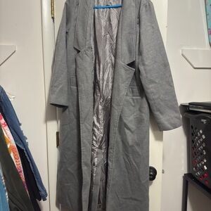 Women’s Winter Gray Long Fashion Pea Coat